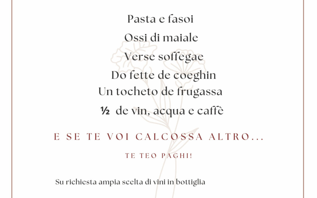Giovedì 22 Gennaio 2025: La Cena degli Ossi