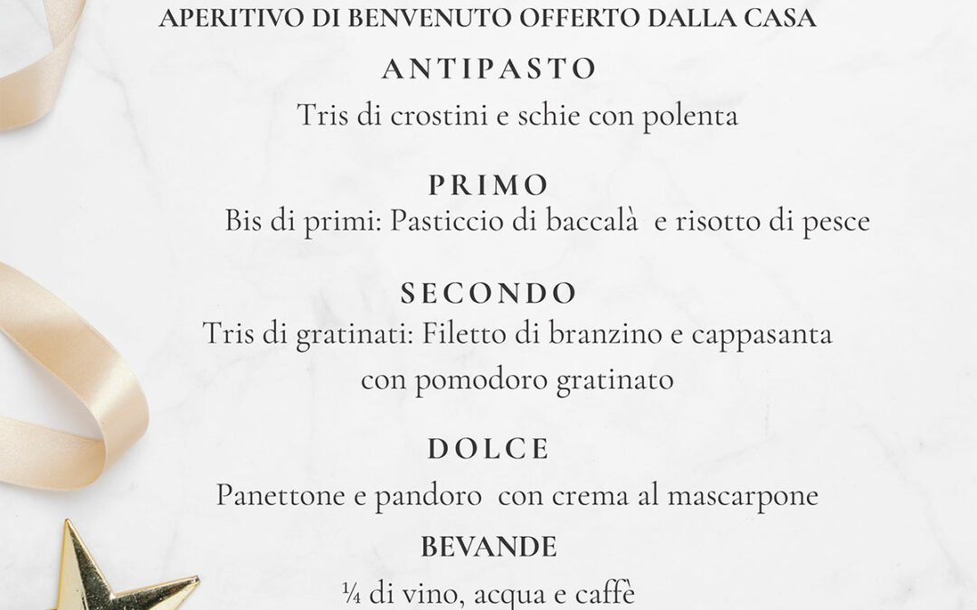 Mercoledì 31 Dicembre 2025: Cenone di San Silvestro
